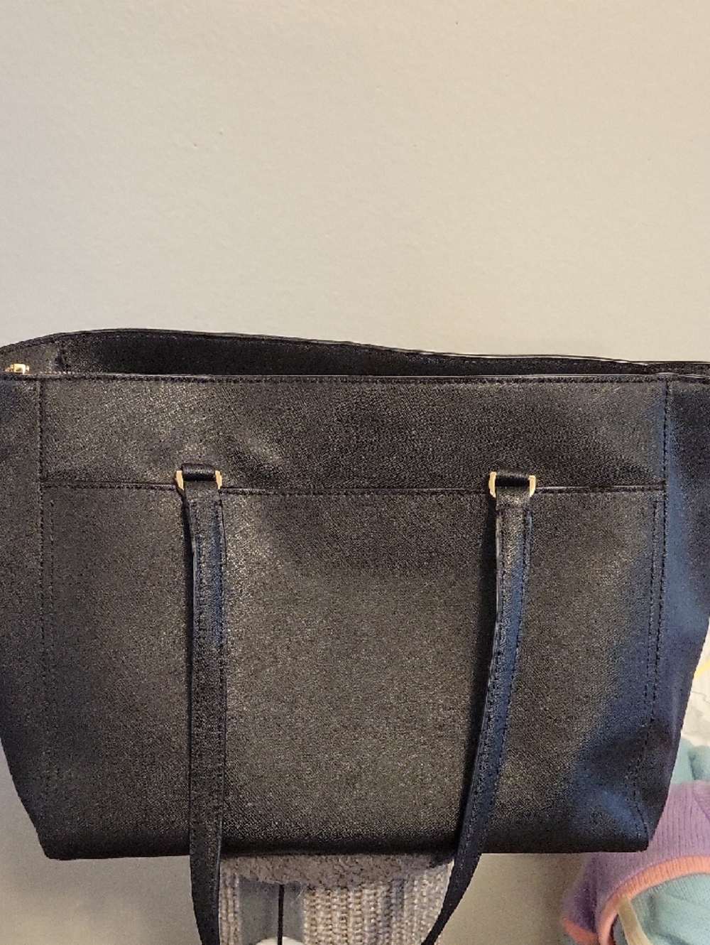 Tory Burch Black Saffiano Leather Tote - Picture 4 of 5